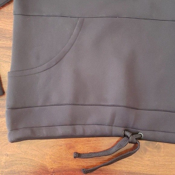 ZELLA Pullover Sweatshirt Mock Neck Funnel Neck Kangaroo Pocket Black Top - Picture 5 of 11